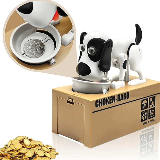 Piggy Bank, My Dog Piggy Bank, Robotic Coin Munching Toy Money Box, Saving Money Coin Bank